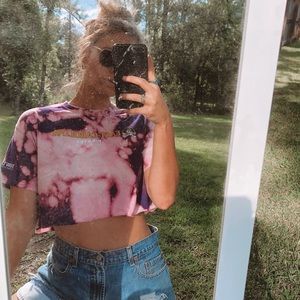 ECU Cropped Bleached T Shirt
